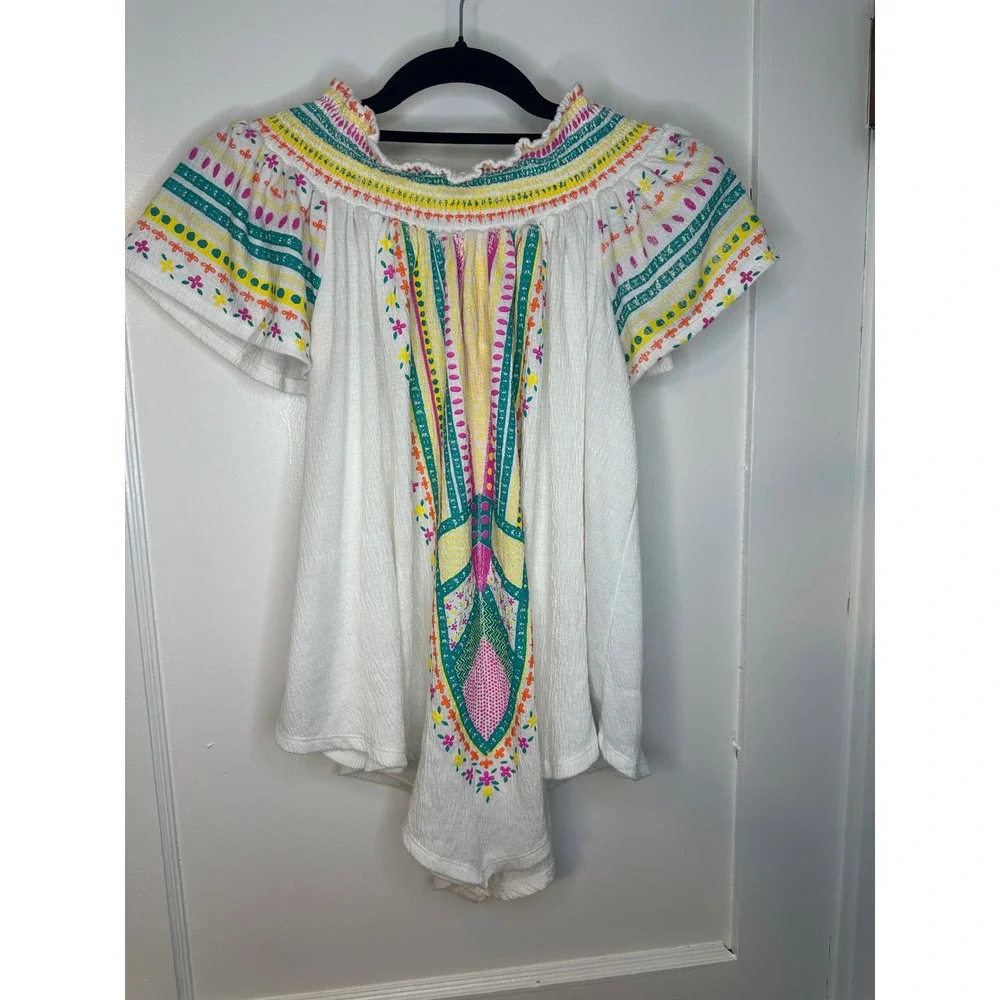 Boho peasant blouse, size M Signature‎ studio